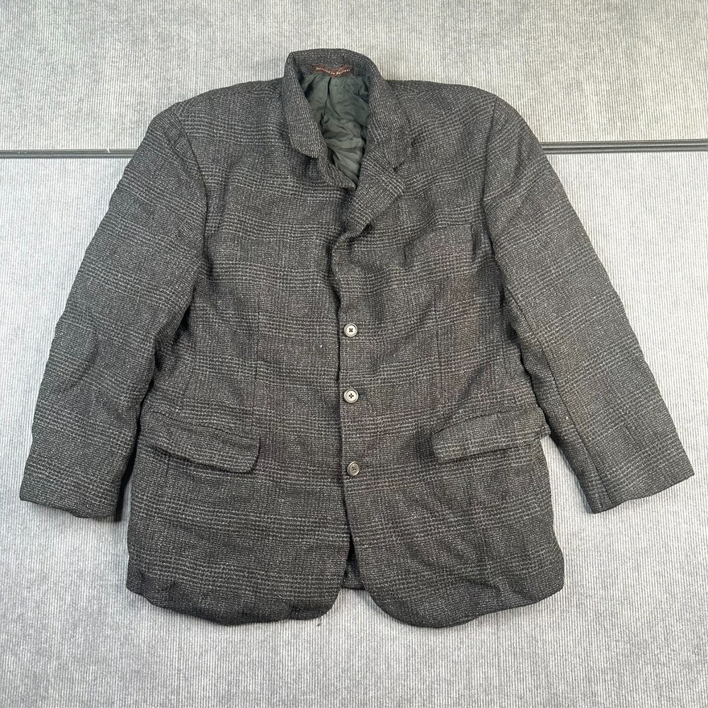 Viintage Nordstrom Sportcoat Mens 46R Blazer Linen Grey "The Natural Style"